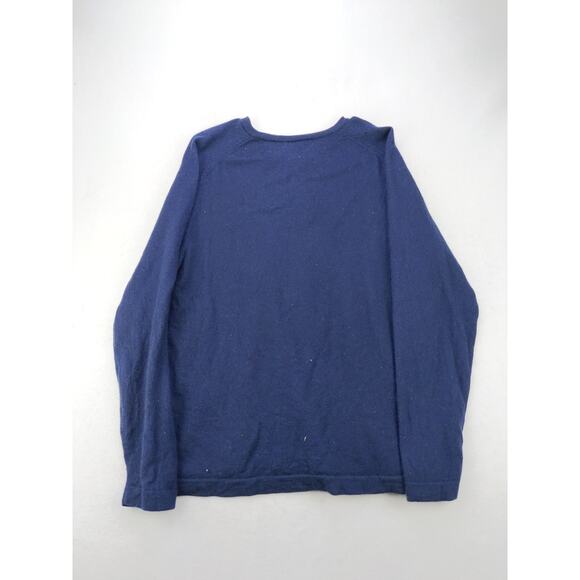 Mossimo Men's Italian 100% Merino Wool Pullover Sweater SZ L Blue Hole - Picture 2 of 9